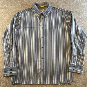 Mountain Hardwear Button Down Shirt Men's Large Stripe Long Sleeve Stretch